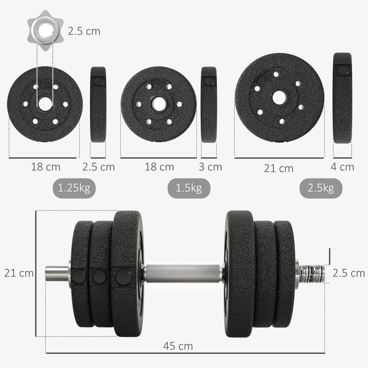 25KG Adjustable Weights Dumbbells Set