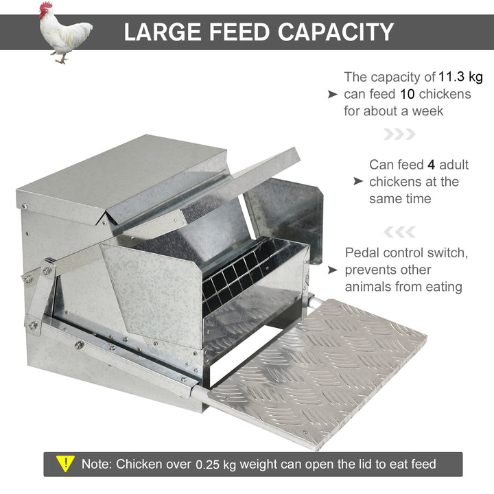 11.5kg Capacity Automatic Chicken Poultry Feeder with a Galvanized Steel and Aluminium Build