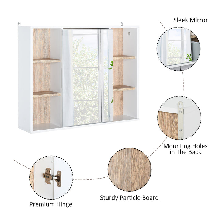 HOMCOM Bathroom Wall Cabinet with Mirror