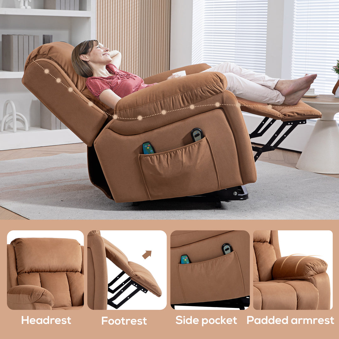 Power Lift Riser and Recliner Chair with Vibration Massage