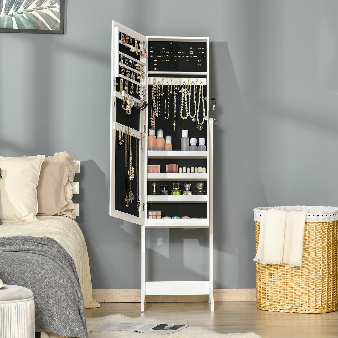 Lockable Jewellery Cabinet with Full-Length Mirror