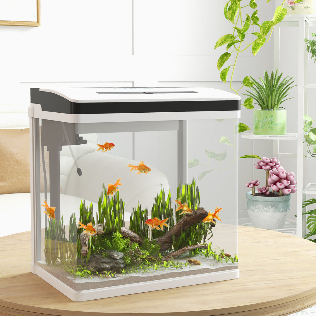 28L Glass Aquarium Fish Tank with Filter