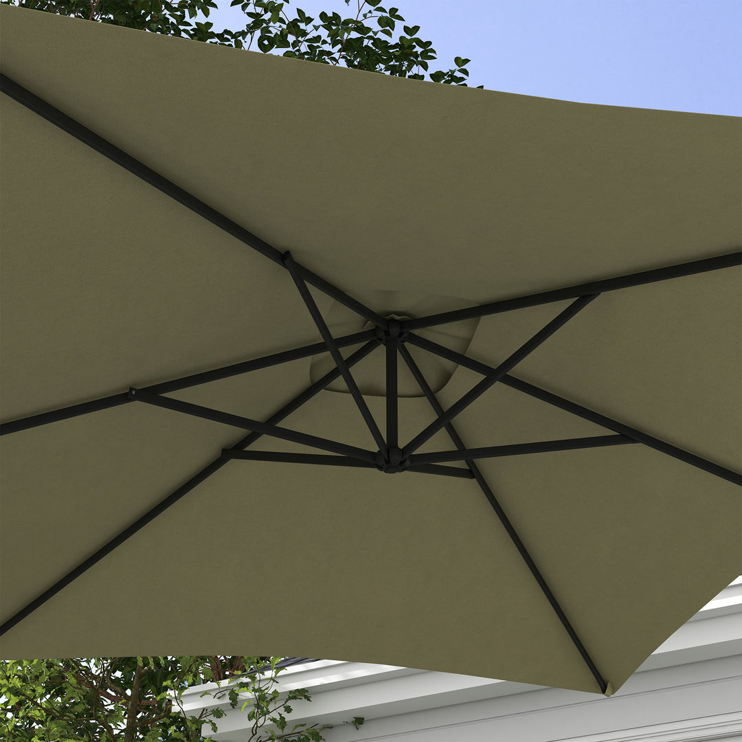 Waterproof Cantilever Parasol w/ Cross Base