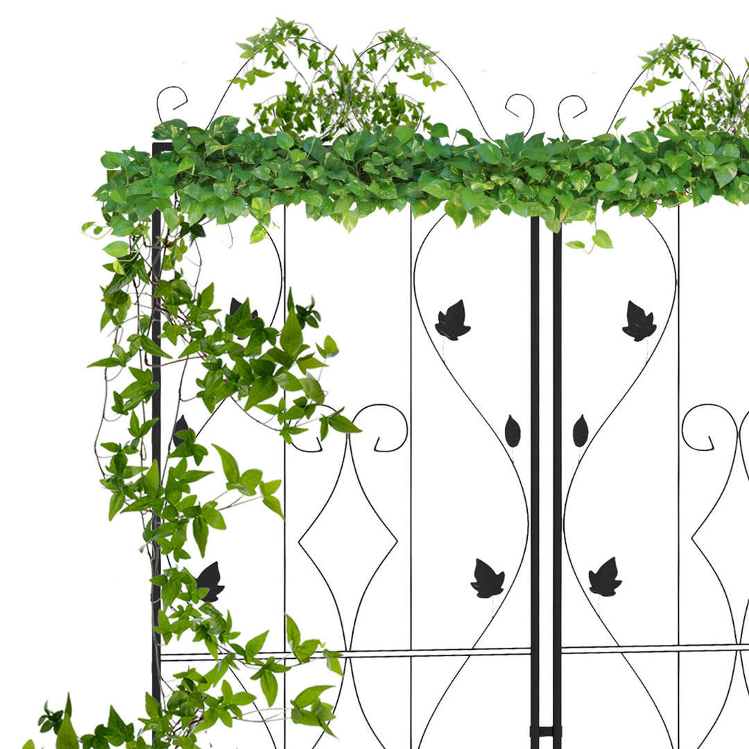 Metal Trellis Set: Leaf Design Plant Support Frames