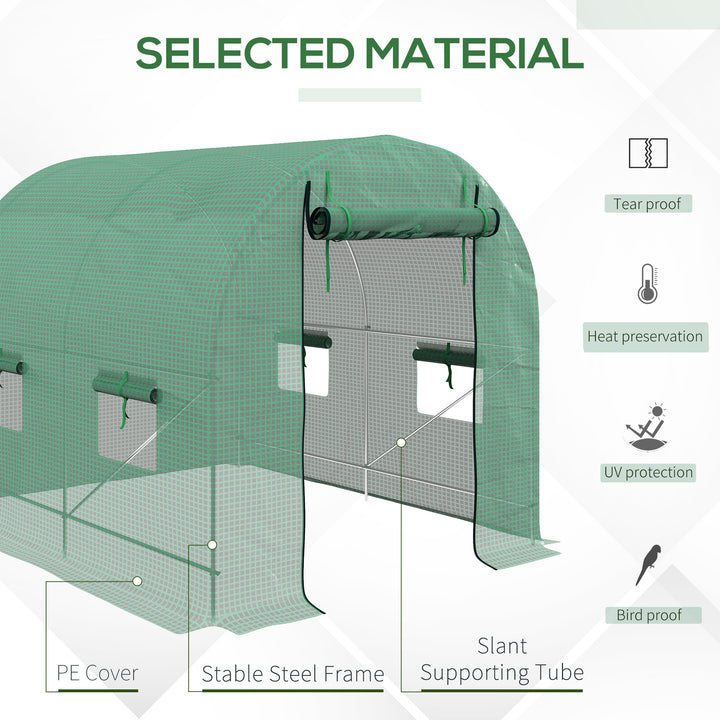 2.5 x 2m Walk-In Polytunnel Greenhouse