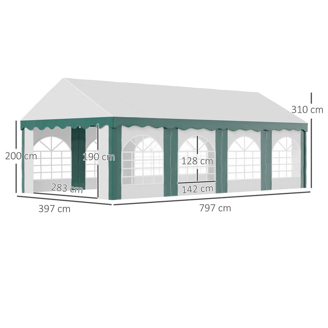 8 x 4m Garden Gazebo with Sides