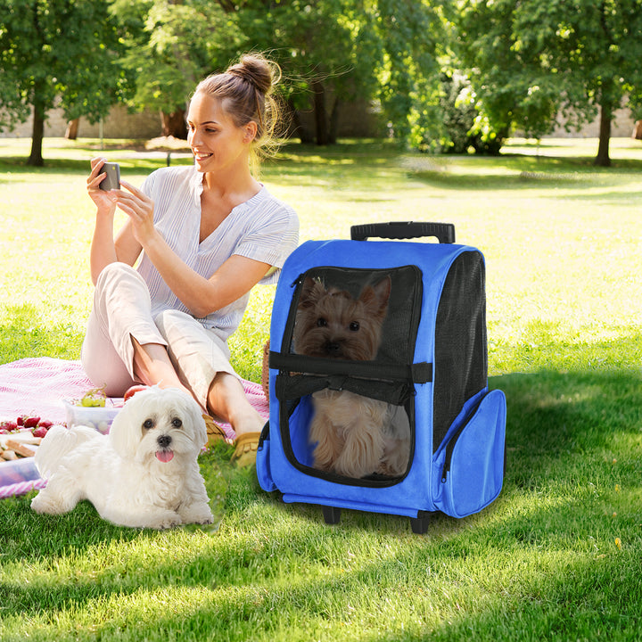 Portable Pet Carrier Backpack with Trolley