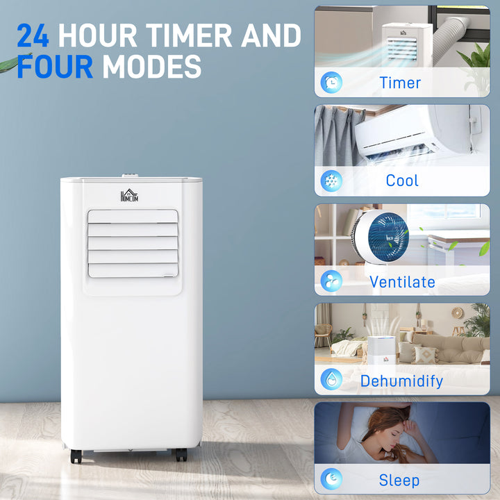 5000 BTU 4-In-1 Compact Portable Mobile Air Conditioner Unit Cooling Dehumidifying Ventilating w/ LED Timer Auto Shut-down White