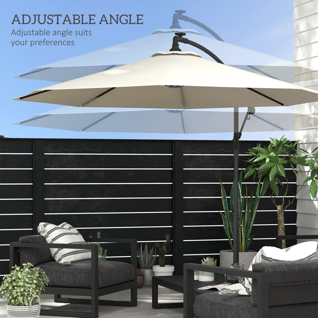 3(m) Cantilever Parasol with Solar LED Lights