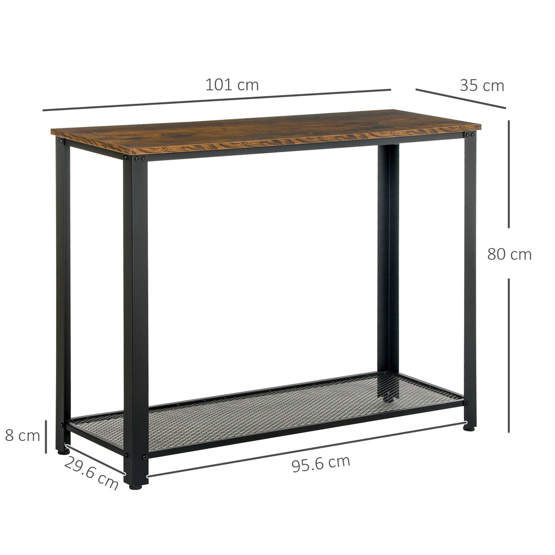 HOMCOM 2-Tier Console Table Side/End Table