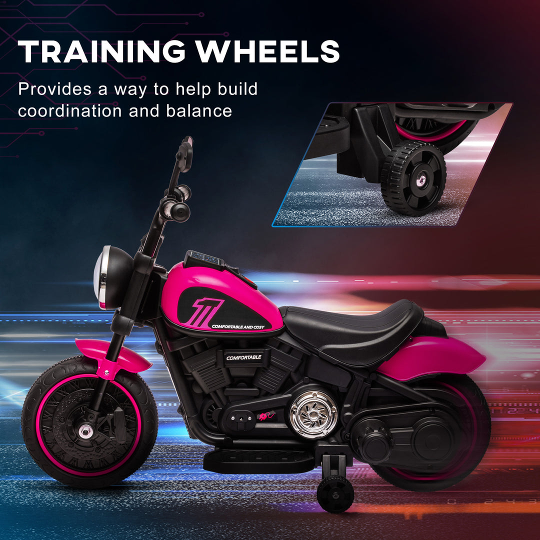 Kids' Electric Motorbike: 6V Ride-On with Training Wheels & Push-Start