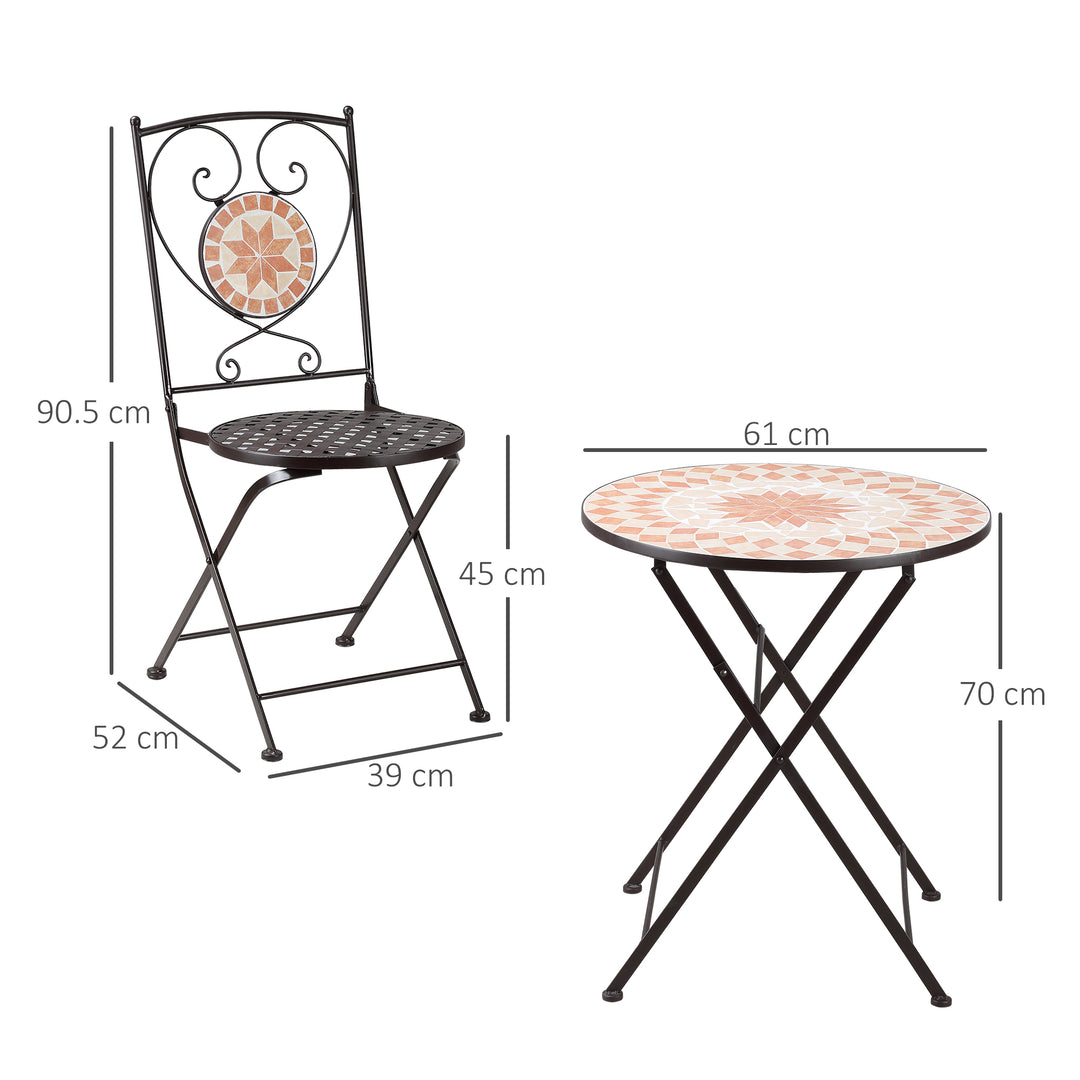 3 Piece Mosaic Bistro Set