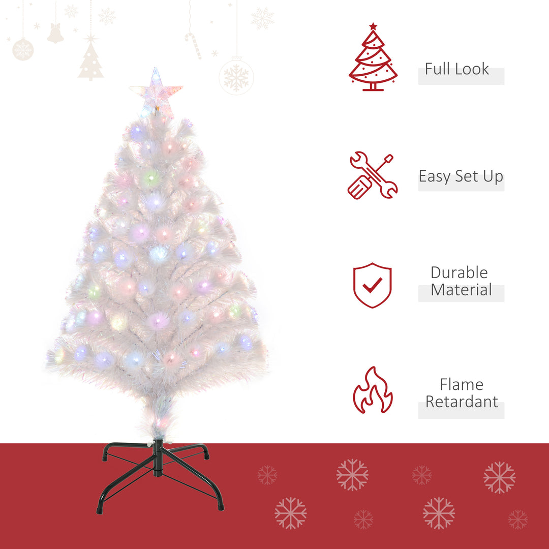 3 Feet Prelit Artificial Christmas Tree with Fiber Optic LED Light