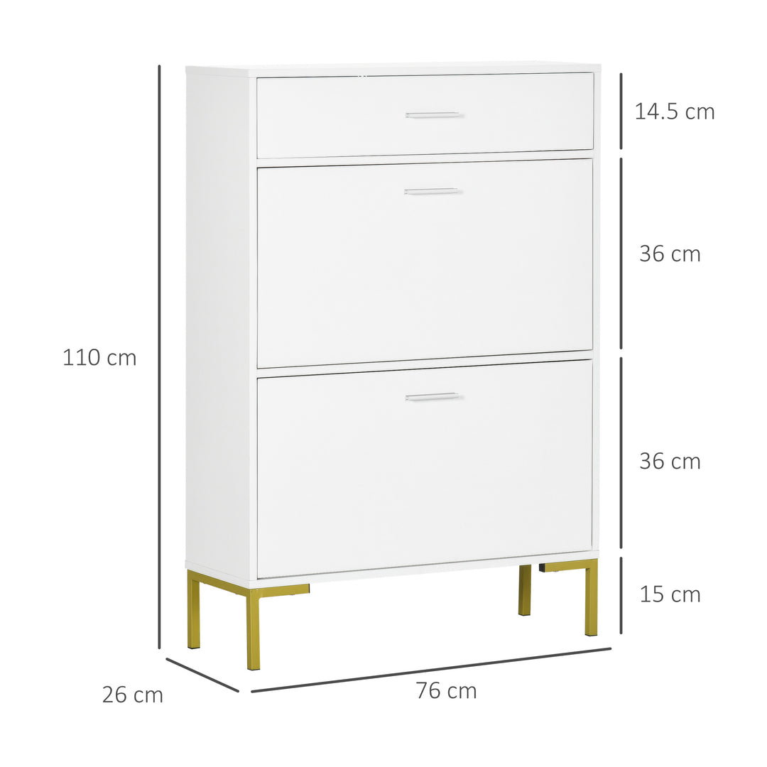 Modern Shoe Cabinet with 2 Flip Doors