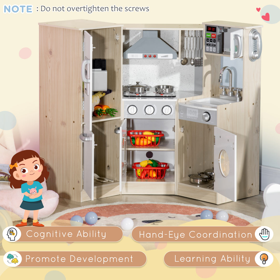 Interactive Wooden Play Kitchen for Children