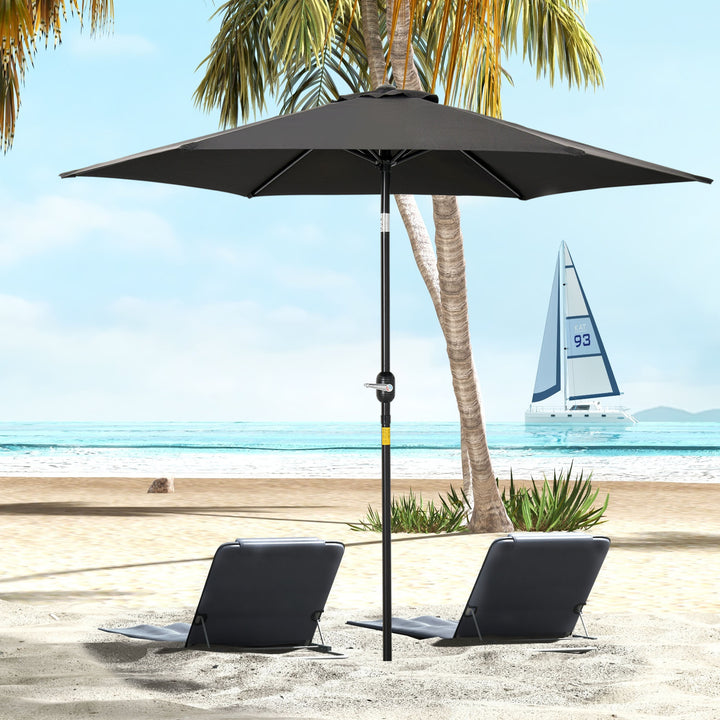 Outdoor Garden Parasol with Tilt and Crank Mechanism