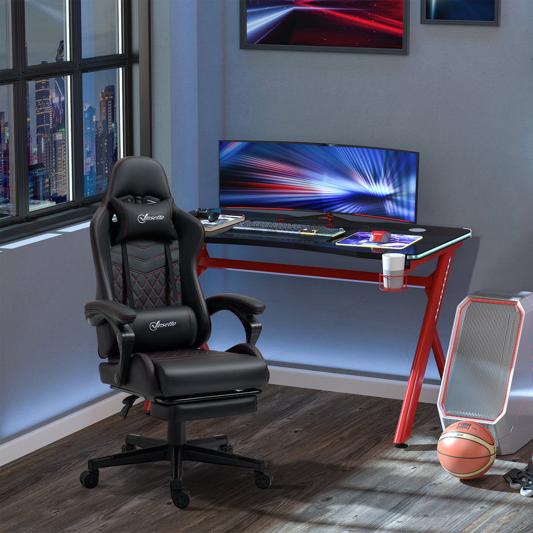 Vinsetto Racing Gaming Chair with Swivel Wheel