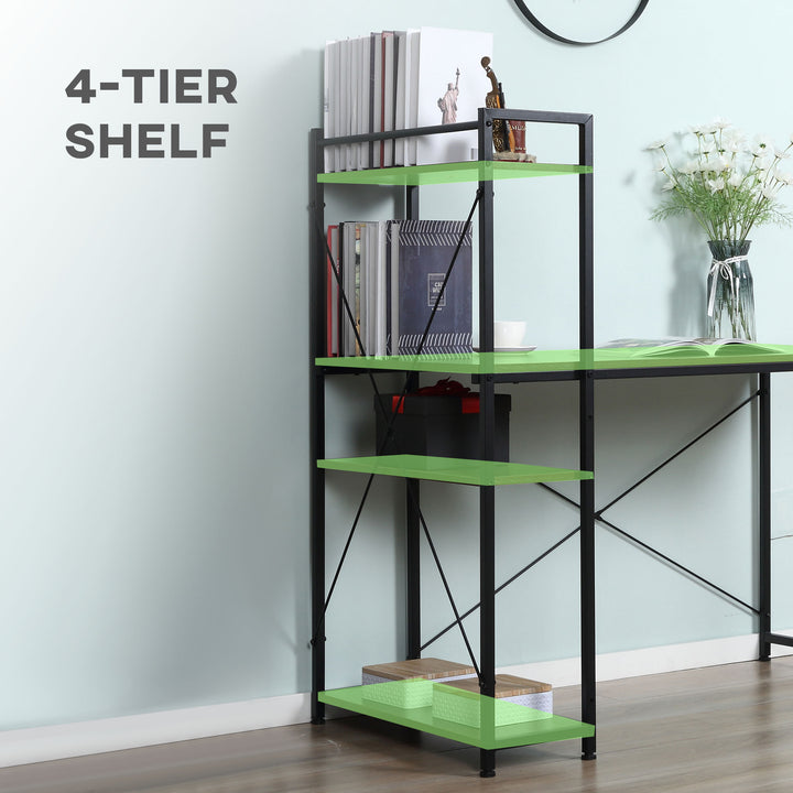 HOMCOM Workstation Desk with Bookshelf