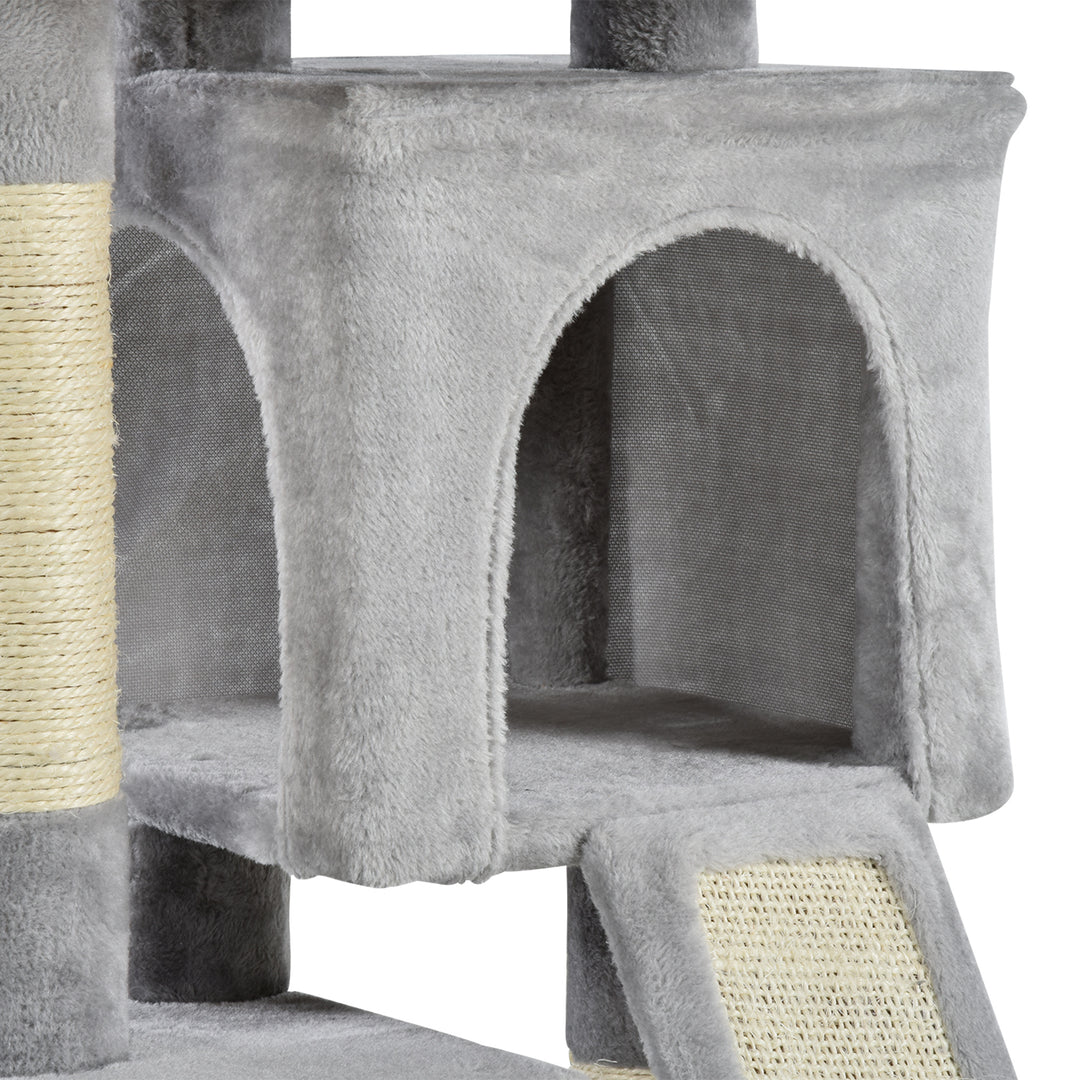 Feline Fortress: 3-Tier Cat Tower with Sisal Scratchers