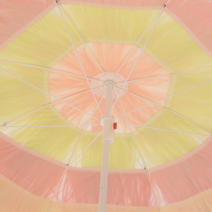 Portable Beach Umbrella: Foldable Rainbow Parasol for Hawaiian-Style Sun Protection