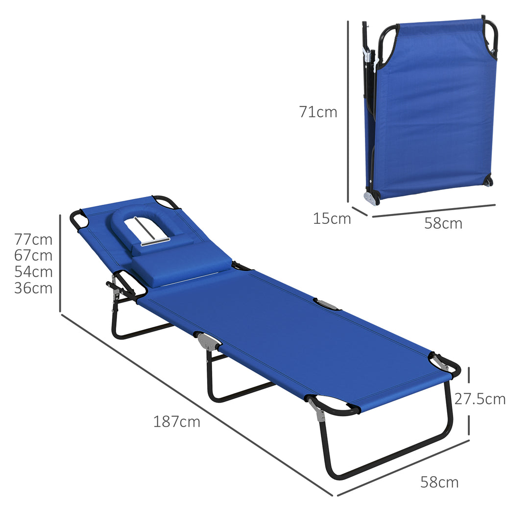 Outdoor Foldable Sun Lounger Set of 2