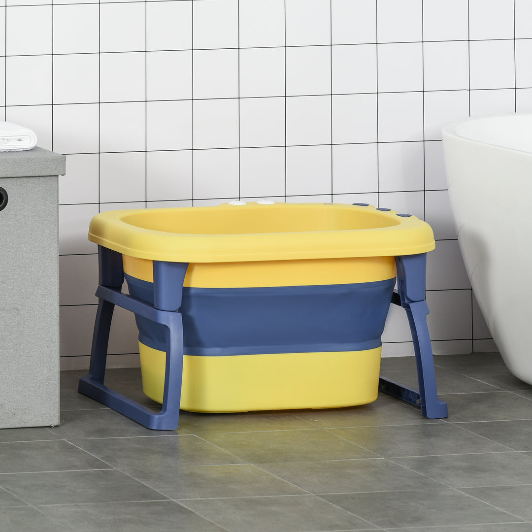 Crocodile Cove: Collapsible Baby Bath with Non-Slip Seat