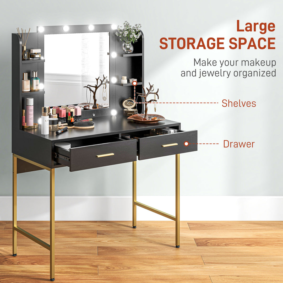 Dressing Table with Lighted Mirror