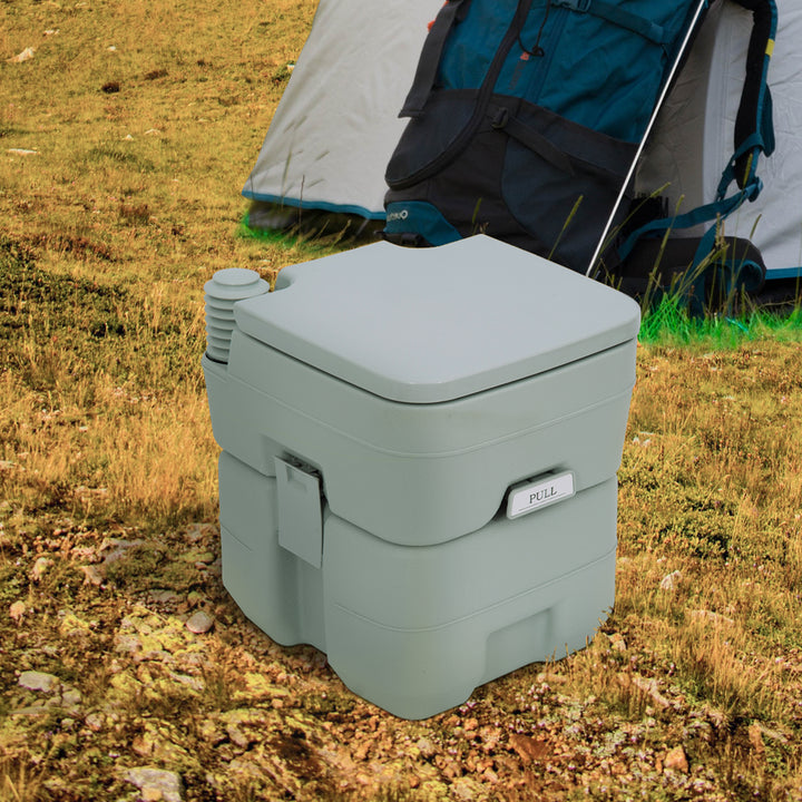 Portable Travel Mobile Toilet Outdoor Camping Handle WC Grey