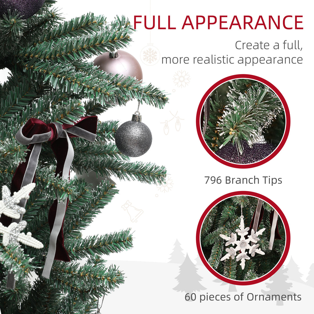 6ft Artificial Prelit Christmas Tree w/ Warm White LED Lights & 796 Tips