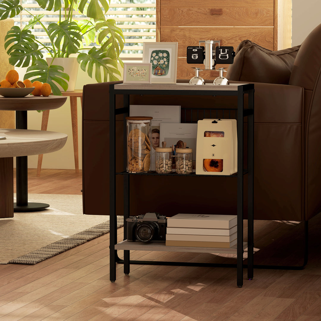 HOMCOM Steel Bedside Table