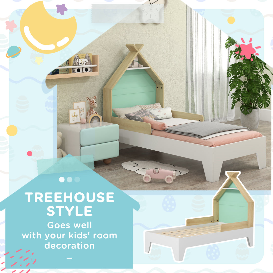 AIYAPLAY Toddler Bed Frame Treehouse Style Single Bed Frame