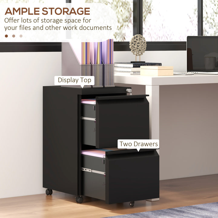 Vinsetto 2-Drawer Mobile Filing Cabinet on Wheels