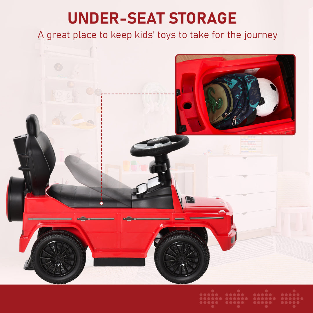 Compatible Kids Children's Ride-On Push Along Car Sliding Walker Mercedes-Benz G350 Licensed Floor Slider Vehicle with Steering Wheel Red