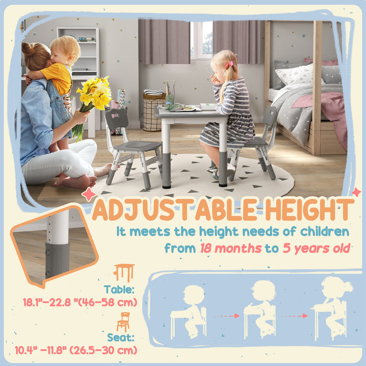 Height Adjustable Toddler Table and Chair Set