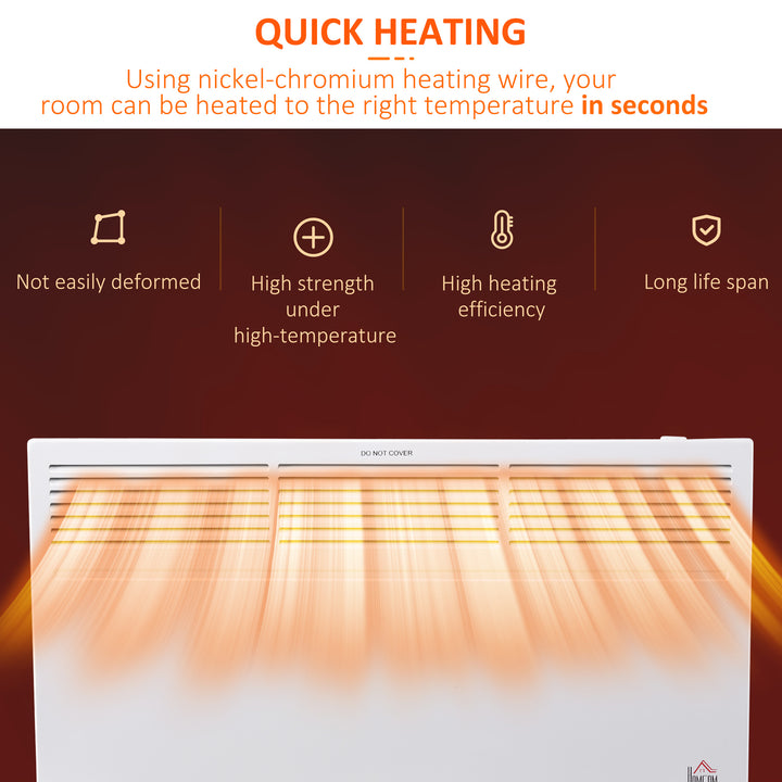 Convector Heaters Freestanding or Wall-mounted Portable Electric Heating w/ 2 Heat Settings