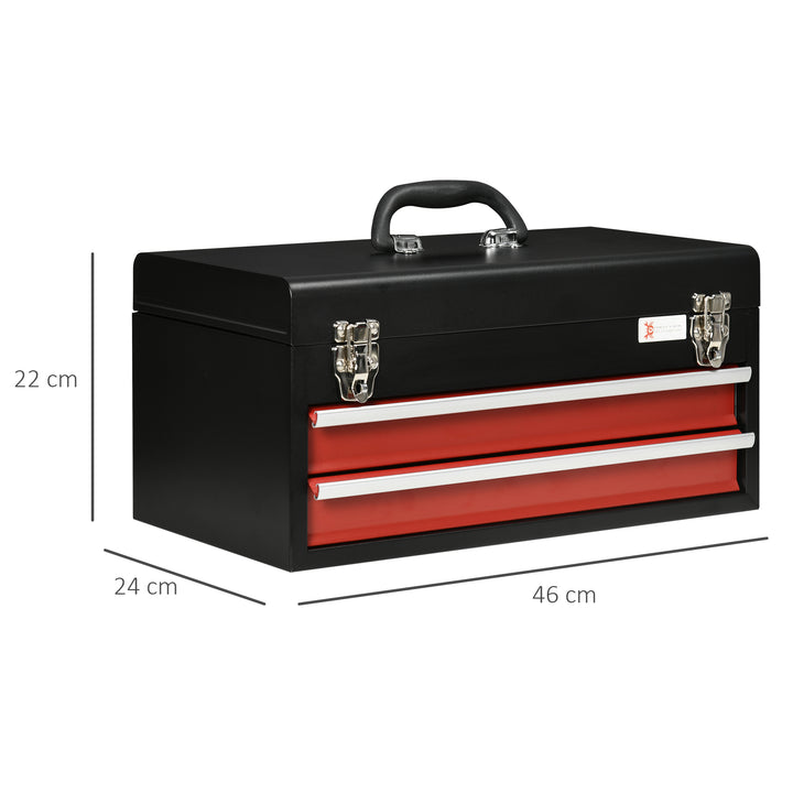 Lockable Metal Tool Chest with 2 Drawers