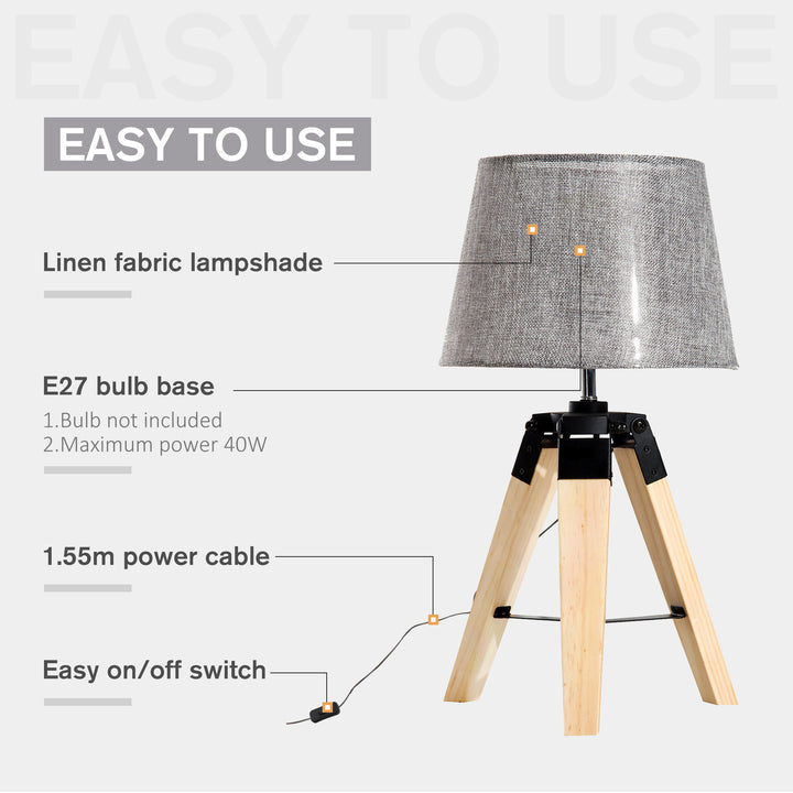 Tripod Table Lamp: Wooden Base