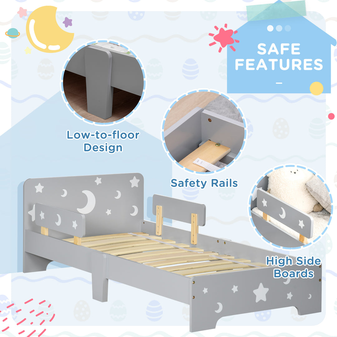 Kids Toddler Bed with Star & Moon Patterns