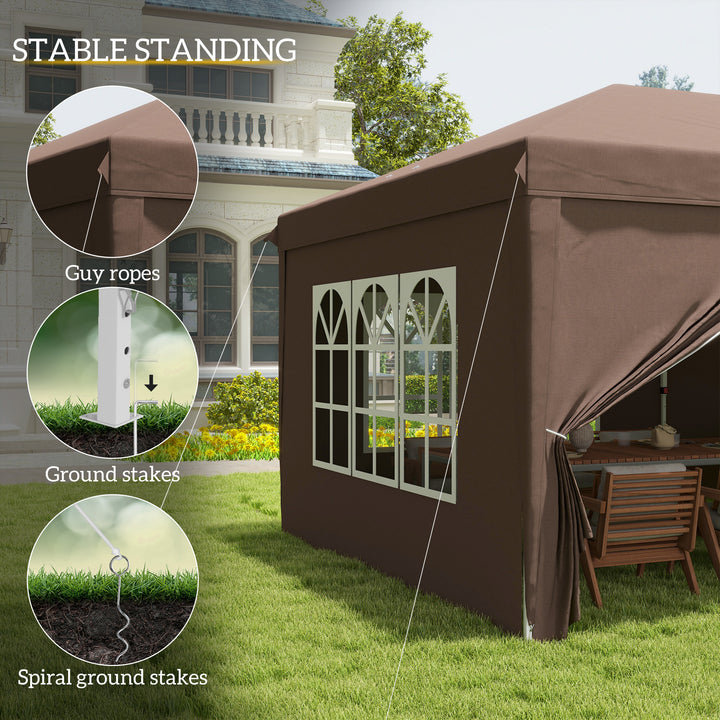 3 x 6 m Pop Up Gazebo with Sides and Windows