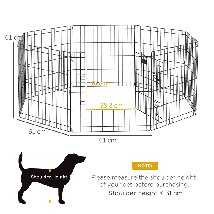 8 Panel Dog Playpen Puppy Pen Rabbits Guinea Metal Crate Pet Cage Run Indoor Outdoor