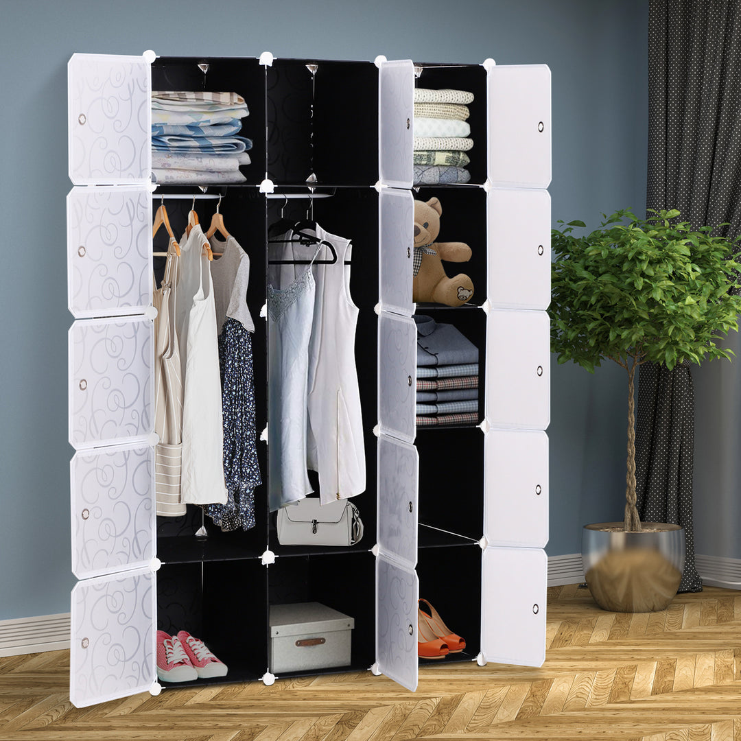 HOMCOM Cube DIY Wardrobe, Interlocking Plastic