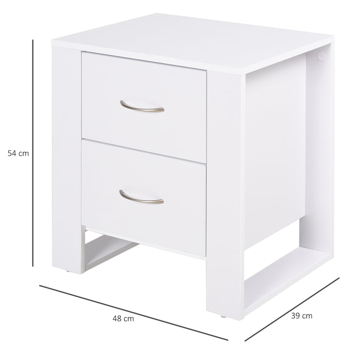 HOMCOM Bedside Table with 2 Drawers