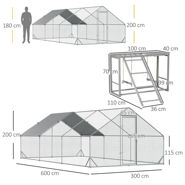 Chicken Run with Activity Shelf and Cover