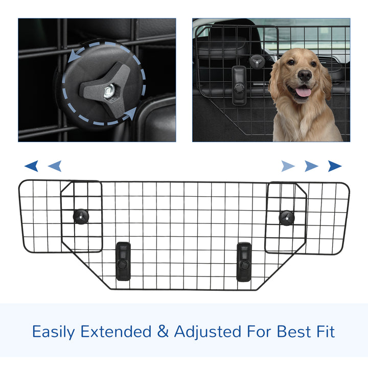 Dog Guard for Cars Adjustable Boot Barrier Metal Mesh Pet Headrest