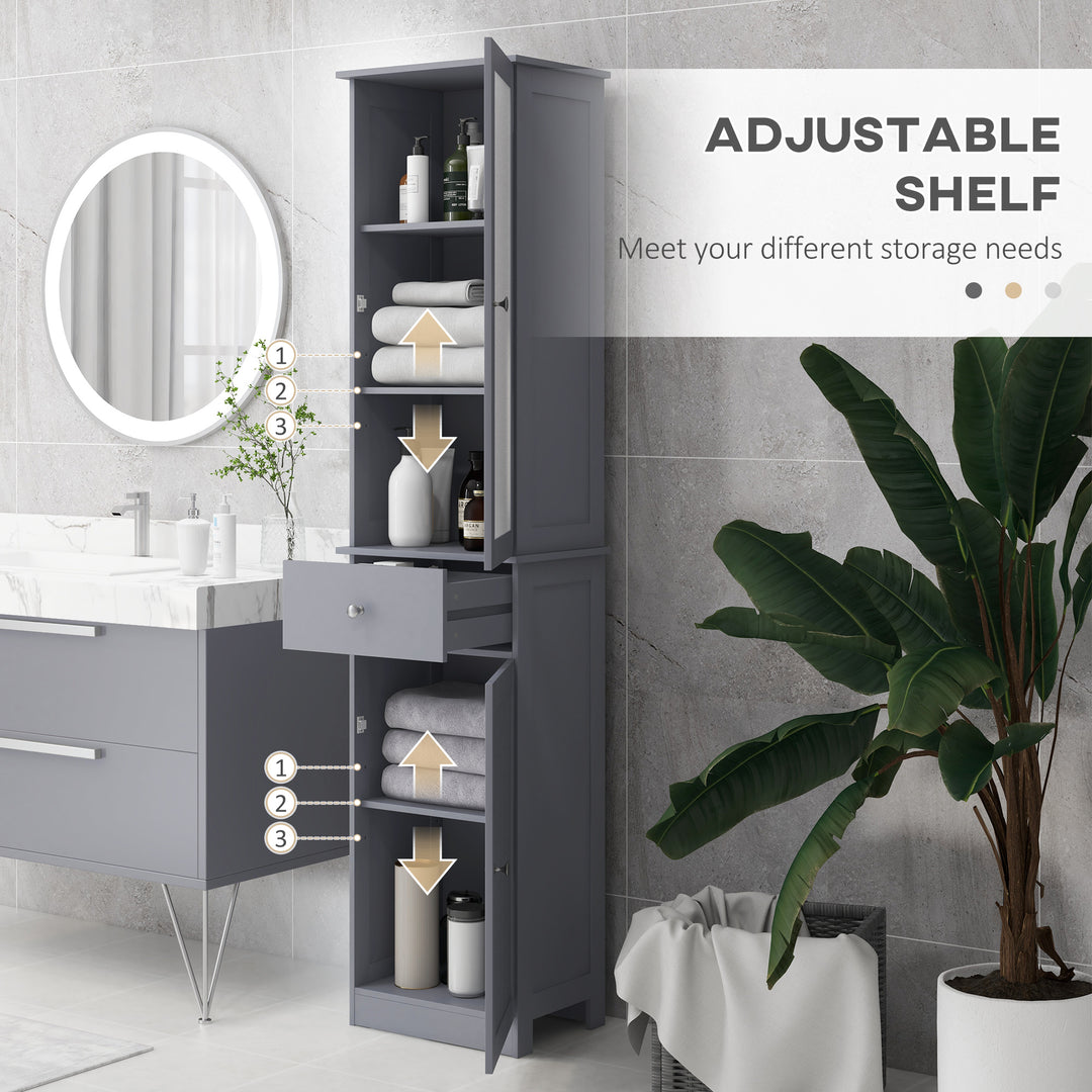 Kleankin Bathroom Storage Cabinet with 3-Tier Shelf & Drawer