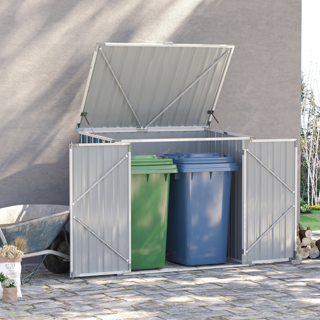 5ft x 3ft Garden 2-Bin Steel Storage Shed