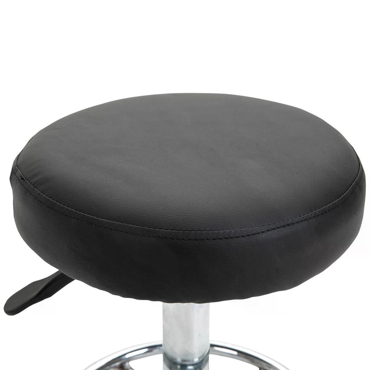 PU Leather Height Adjustable Swivel Salon Stool Black