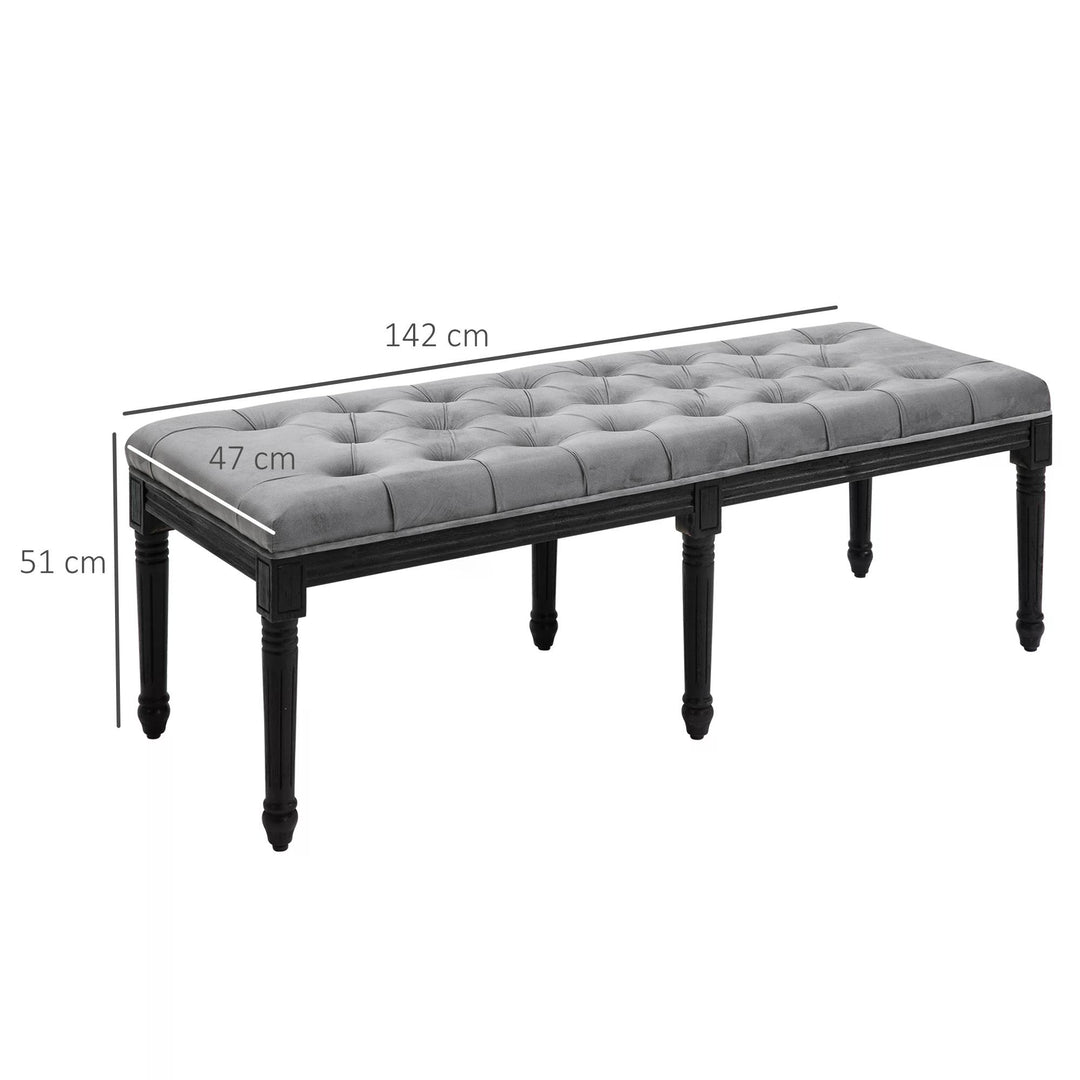 Fabric Bed End Bench Velvet Upholstered Tufted Accent Lounge Sofa Window Seat for Living Room