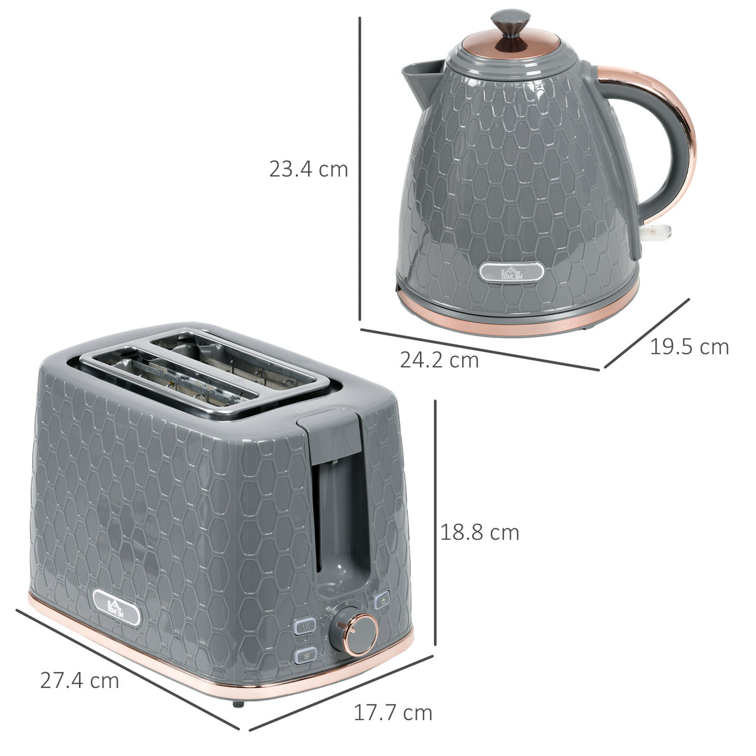 1.7L 3000W Fast Boil Kettle & 2 Slice Toaster Set