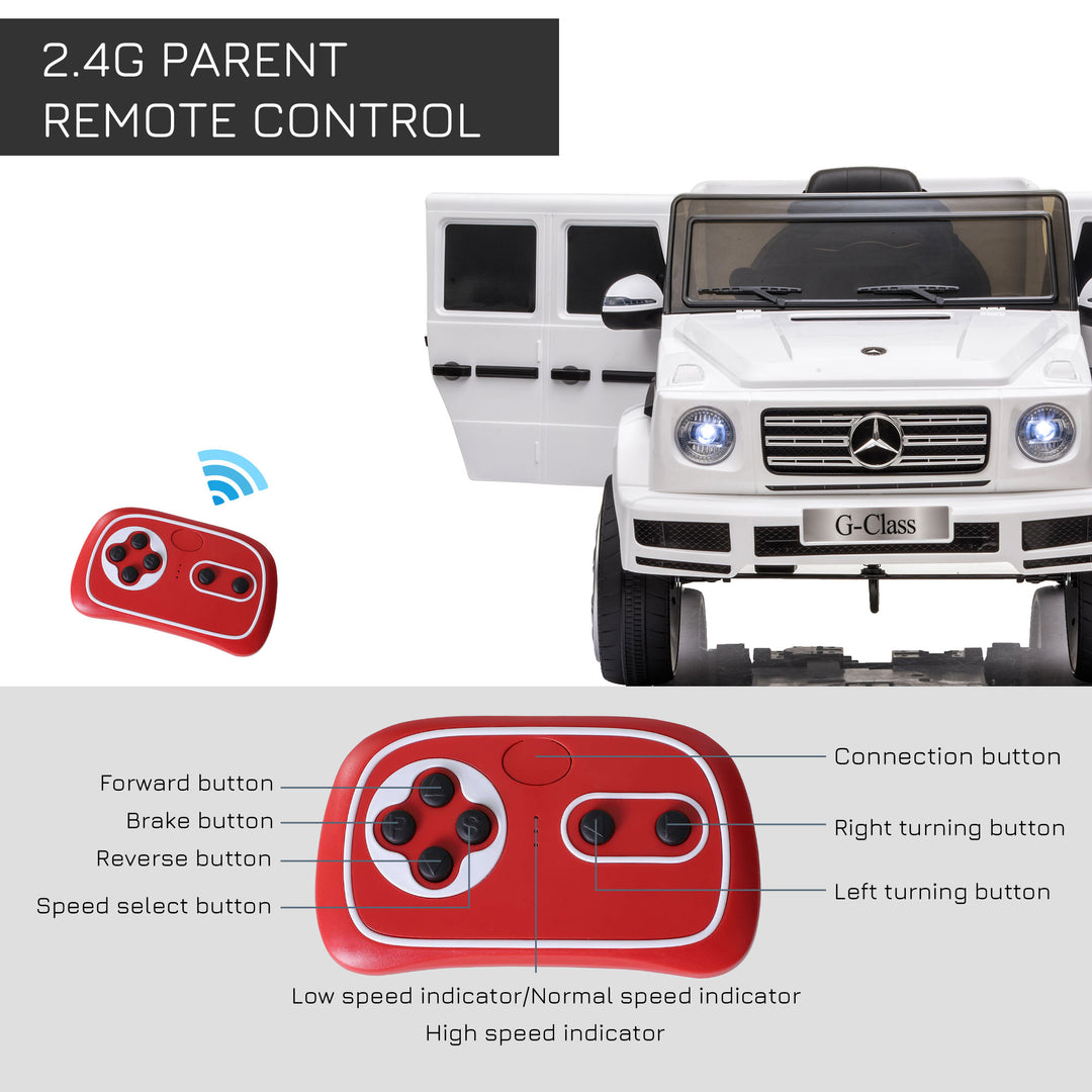 Compatible 12V Battery-powered Kids Electric Ride On Car Mercedes Benz G500 Toy w/ Parental Remote Control Music Lights